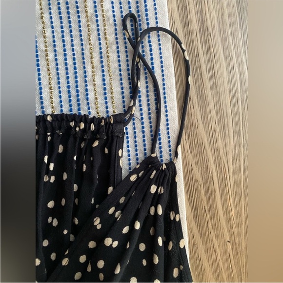 NWOT Anthropologie Maeve Finley Wide Leg Black White Polla Dot Flowy Jumpsuit 4 - Picture 11 of 14